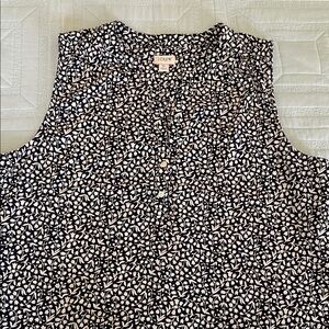 NWOT J. Crew Dark Blue and White Patterned Blouse